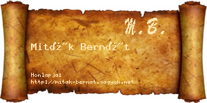 Miták Bernát névjegykártya